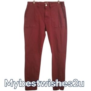 Studio Blue Jeans Womens Size 29 Size 8 Burgundy Army Fatigue Look
